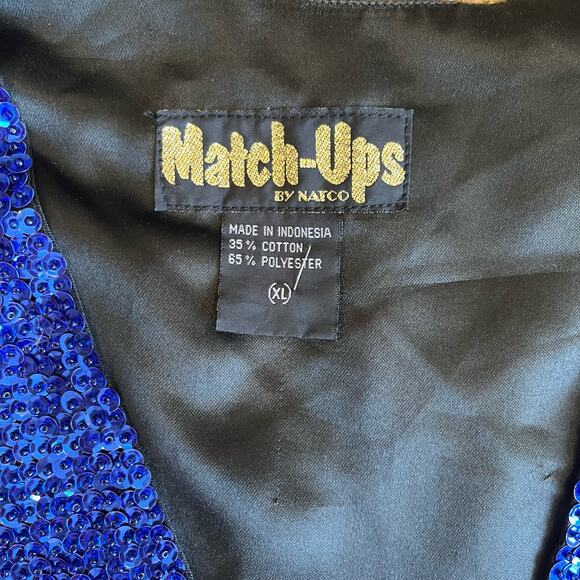Matchups by Natco Sequin Vest Size XL Red Silver Blue Stars Stripes July 4th - Picture 10 of 11